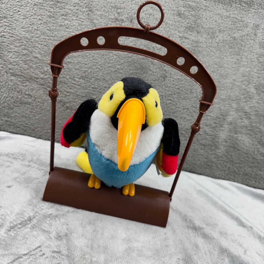 Unbranded Toucan Plush Toy Unisex OS Multicolor Excellent Bird on Swing Perch